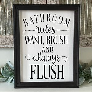 Bathroom Rules Wall Decor